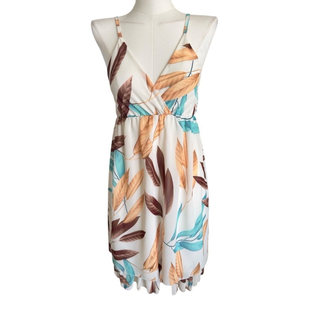 NWT New Style Italy Spaghetti Strap V-Neck Lightweight Pullover Dress Women's S